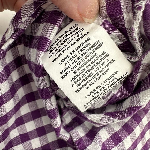 Rugged Butts (5) Purple, White and Blue Plaid Button Up with Accent Pocket - Picture 11 of 12
